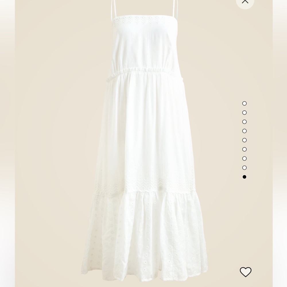 NWT J.Crew Sorrento Organic White Embroidered Cotton Midi Sundress Size M - Picture 6 of 9